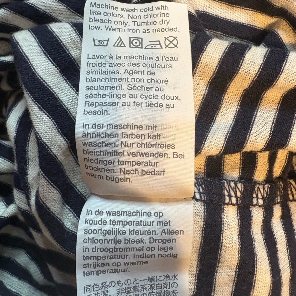 J.Crew Women's Xxs Striped Black and White T-Shirt with Tie in the Front - Picture 7 of 7